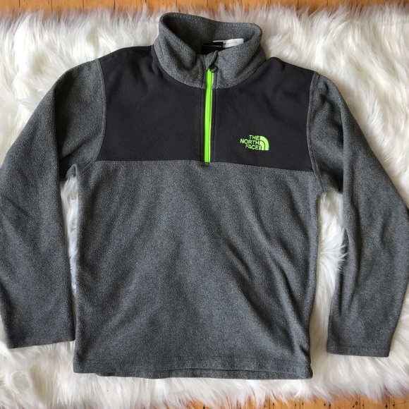 The North Face Other - The North Face Gray Green 3/4 ZIP Fleece Pullover